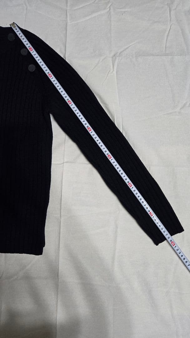 美品 HERMES ネイビー リブニット