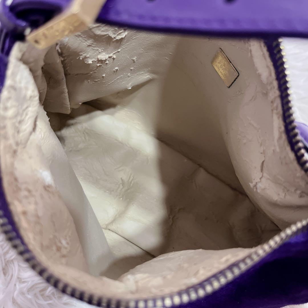 【外部美品】FENDI フェンディ 金具 ワンショルダー スウェード バッグ