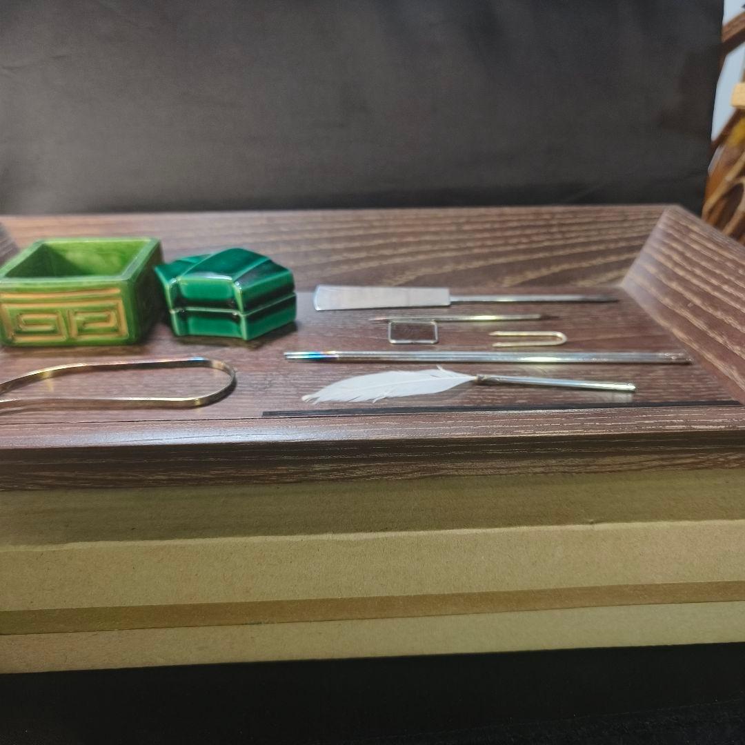 茶道具七事式 桑木香盆 織部香合 香炉 火道具セット 銀葉 香箸 全11点