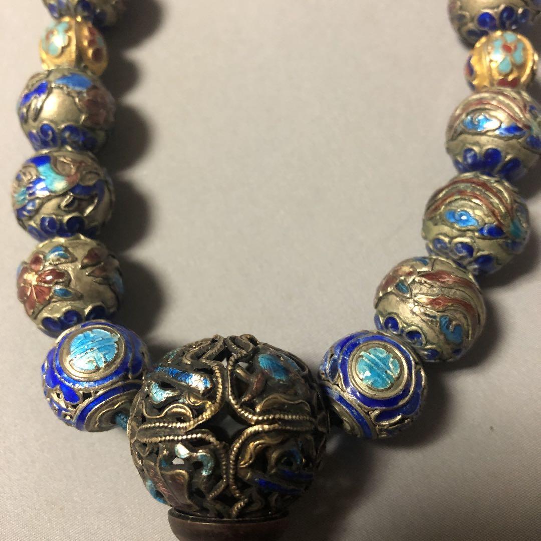 銀七宝焼　念珠