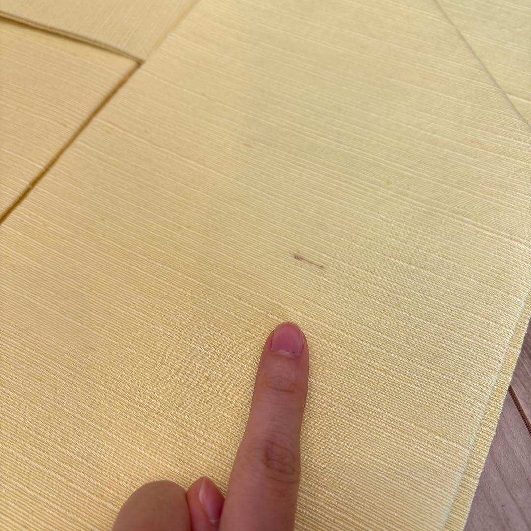 未使用　正絹　現代　名古屋帯　着物　和装　レモンイエロー　薄黄色　牡丹　364