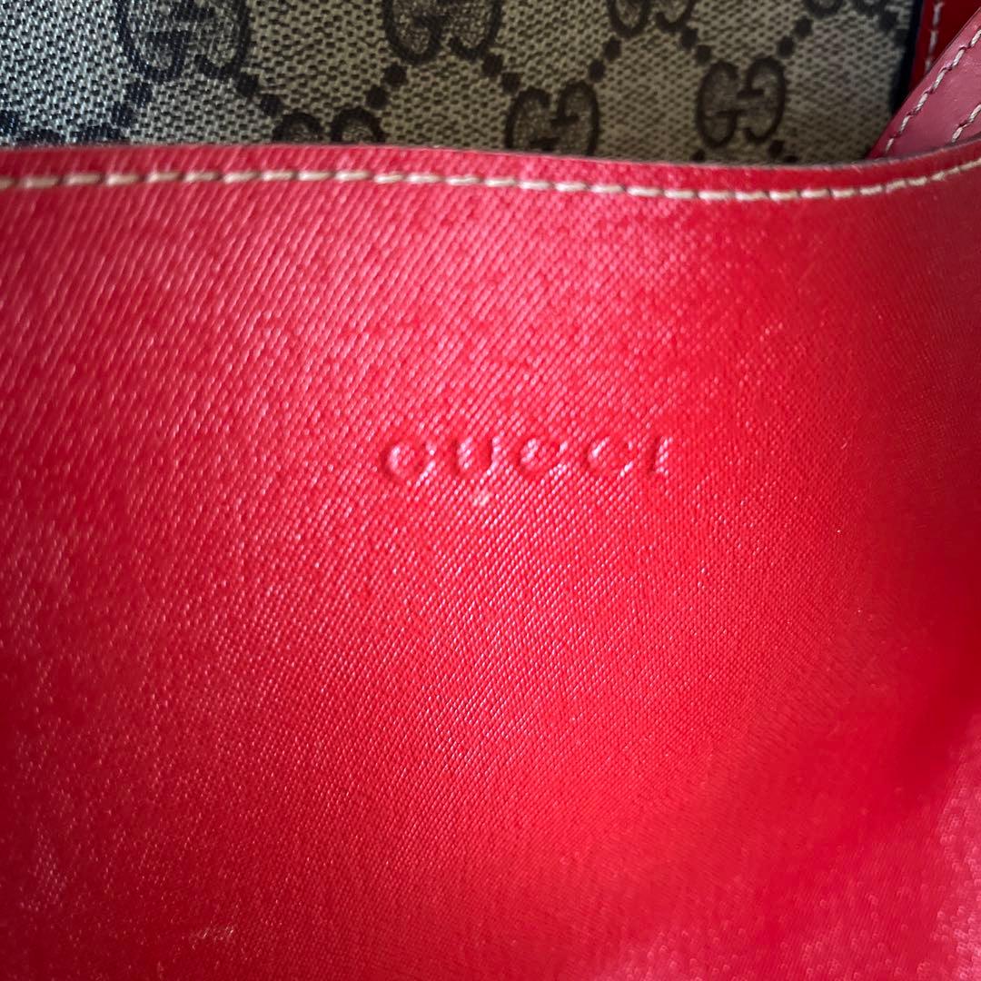GUCCI ショルダーバッグ ベージュ/レッド
