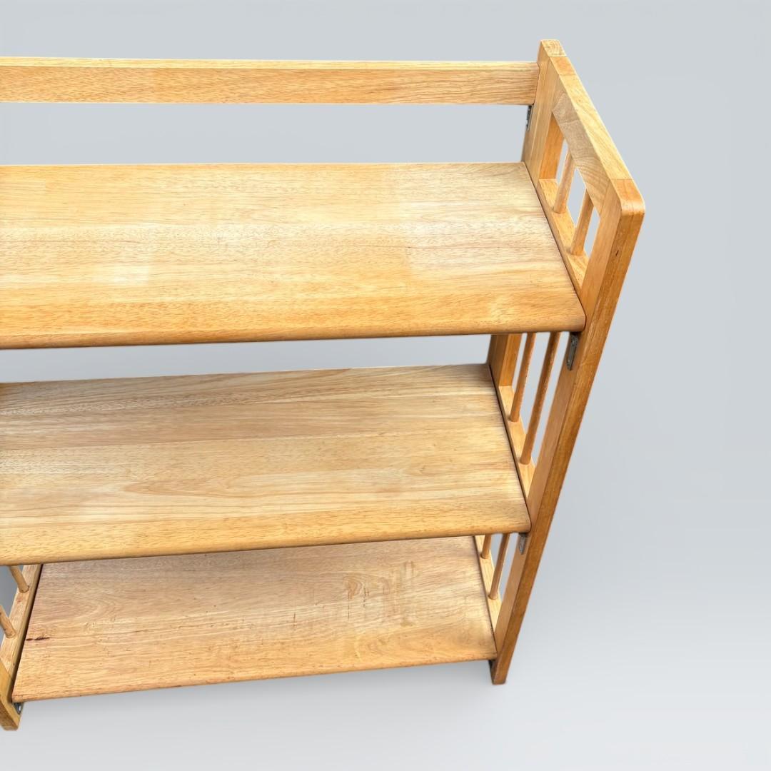 【最終価格】北欧風 天然木 折りたたみ ウッドラック 3段 シェルフ キャンプ