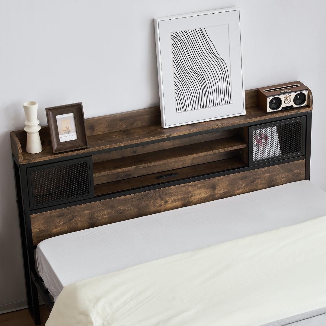 赤字！SD・セミダブル　コンセント付き 宮付き 木 コンセント ベッドフレーム