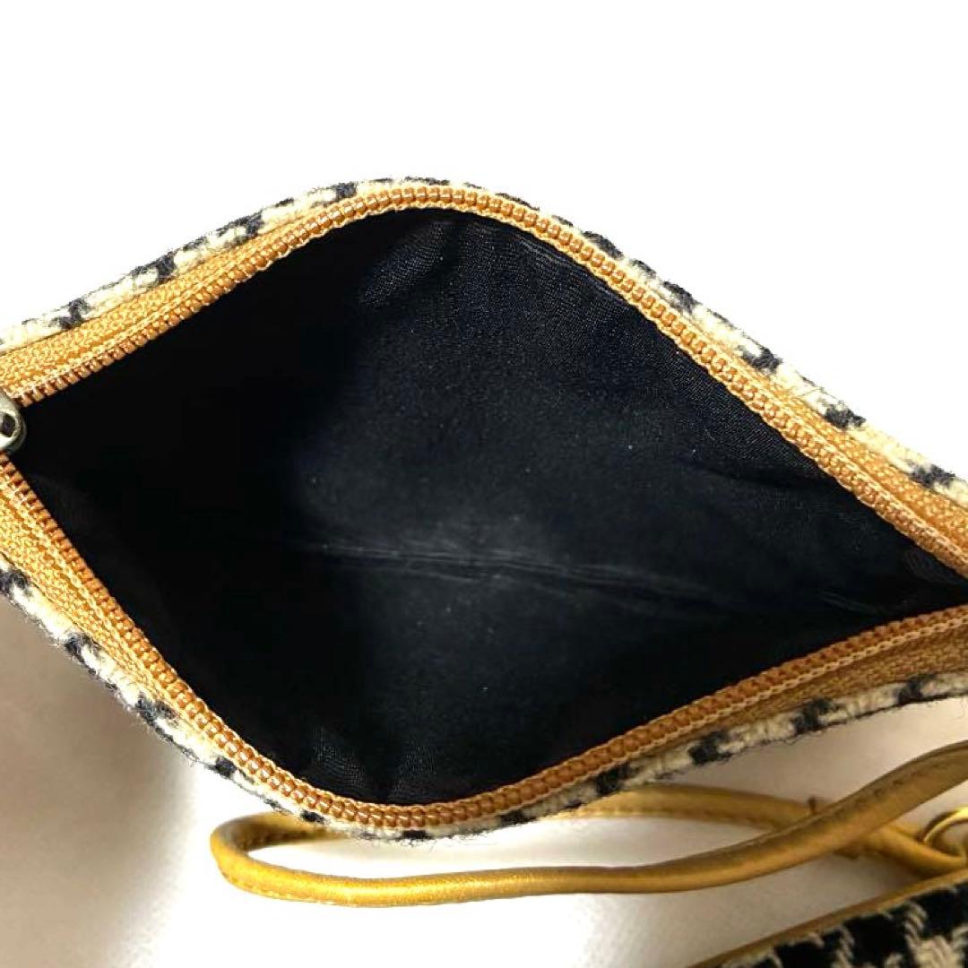 美品 COACH ワンショルダー バッグ アクセサリーポーチ チェック 千鳥格子
