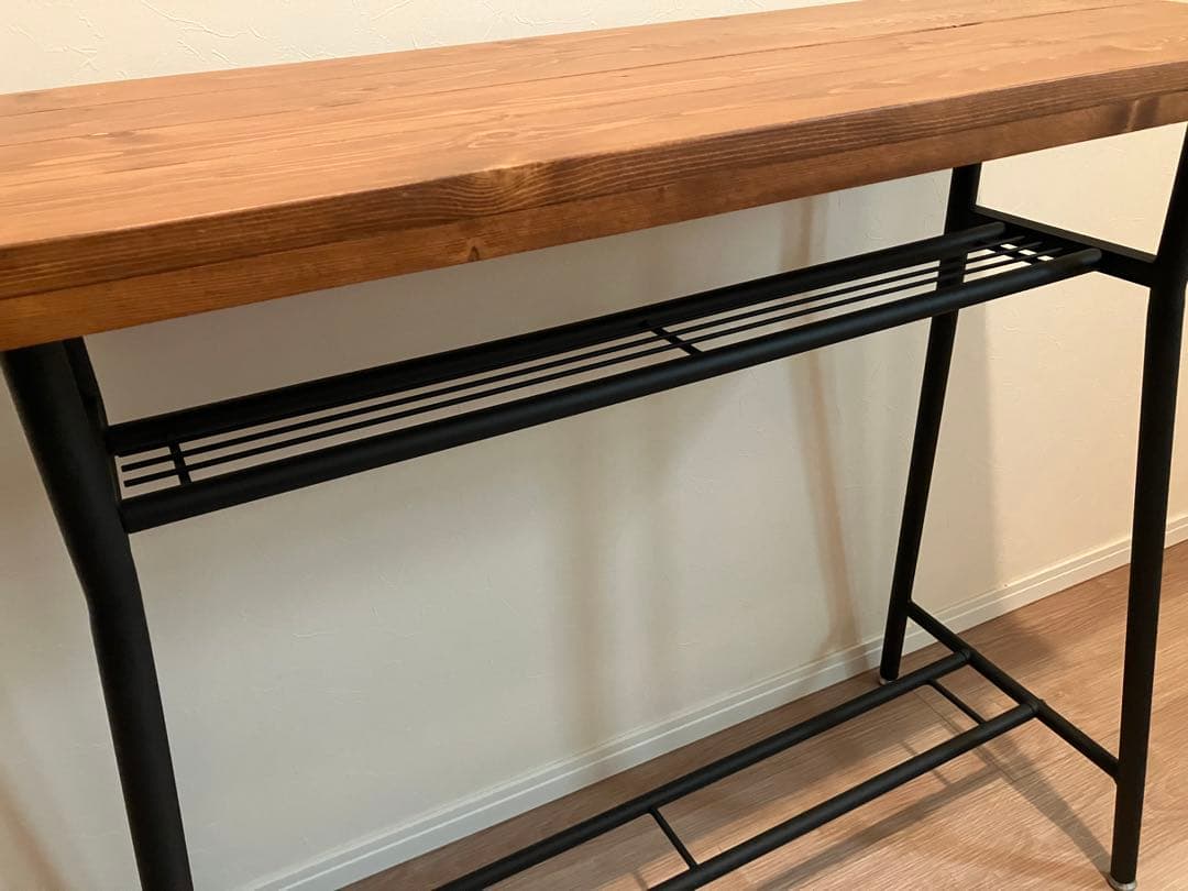 カウンターテーブル◆CD-96◆バーテーブル/ハイテーブル◆メタル+天然木◆美品