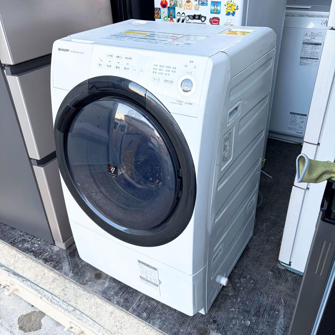 83運搬取付無料！純正SHARPホワイト・コンパクトな電気洗濯乾燥機！完動超美品