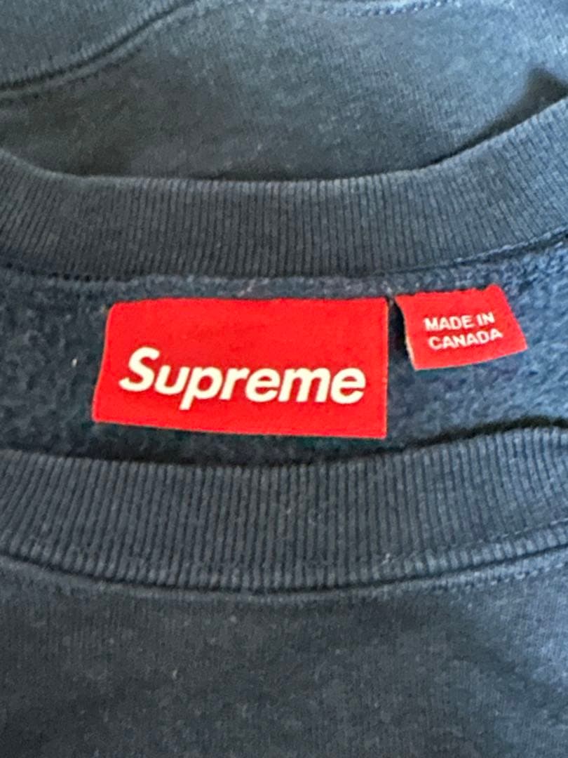 Supreme ネイビー クルーネック スウェット