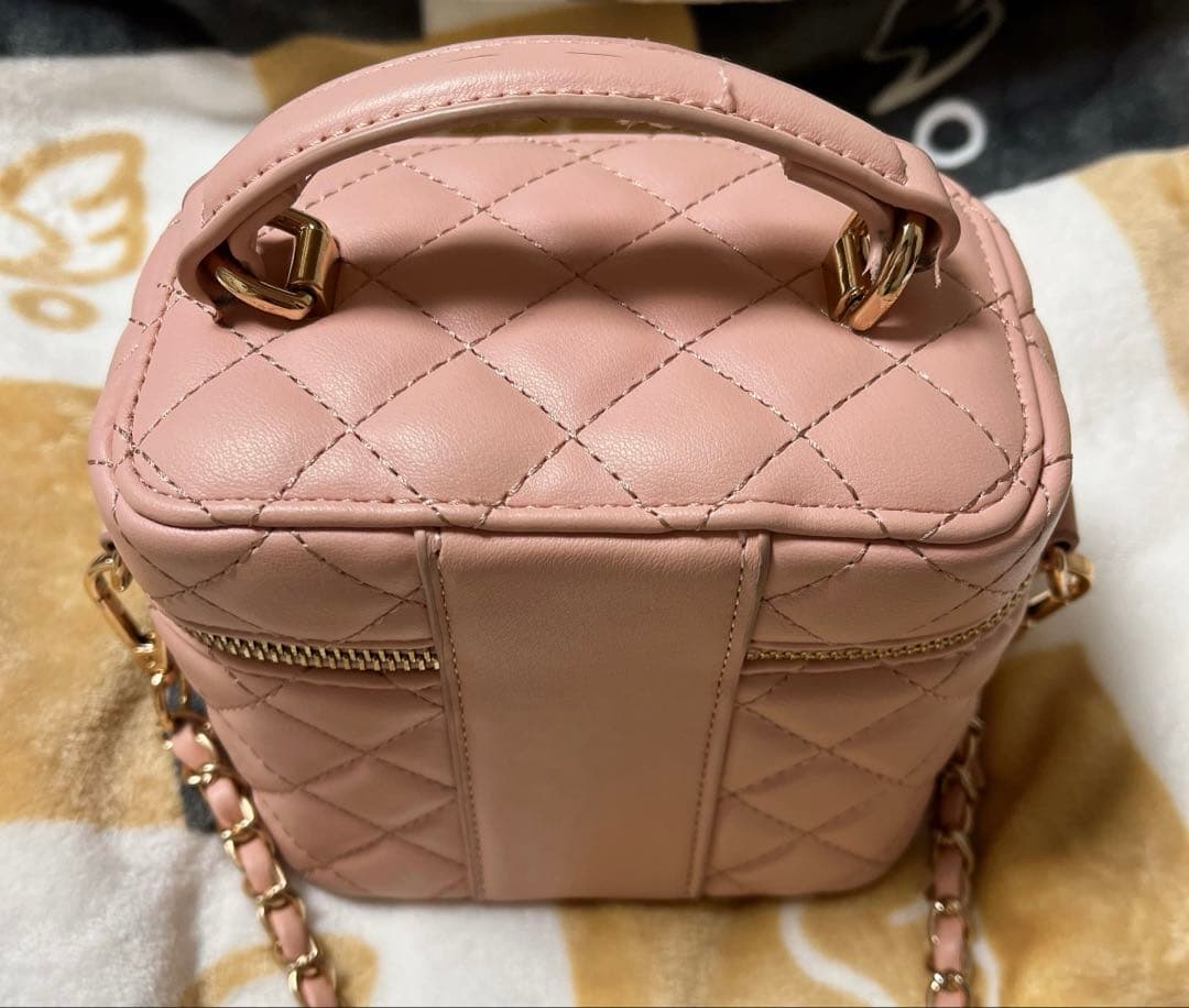 darich キルティングスクエアミニバッグ ピンク ゴールド金具