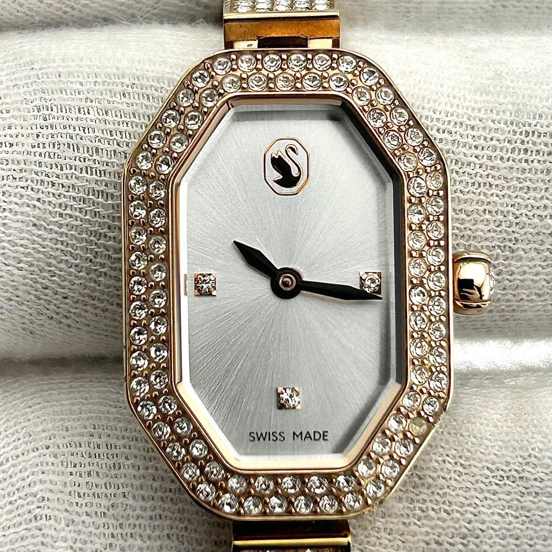 【稼働品】スワロフスキー Dextera Bangle ウォッチ ローズゴールド