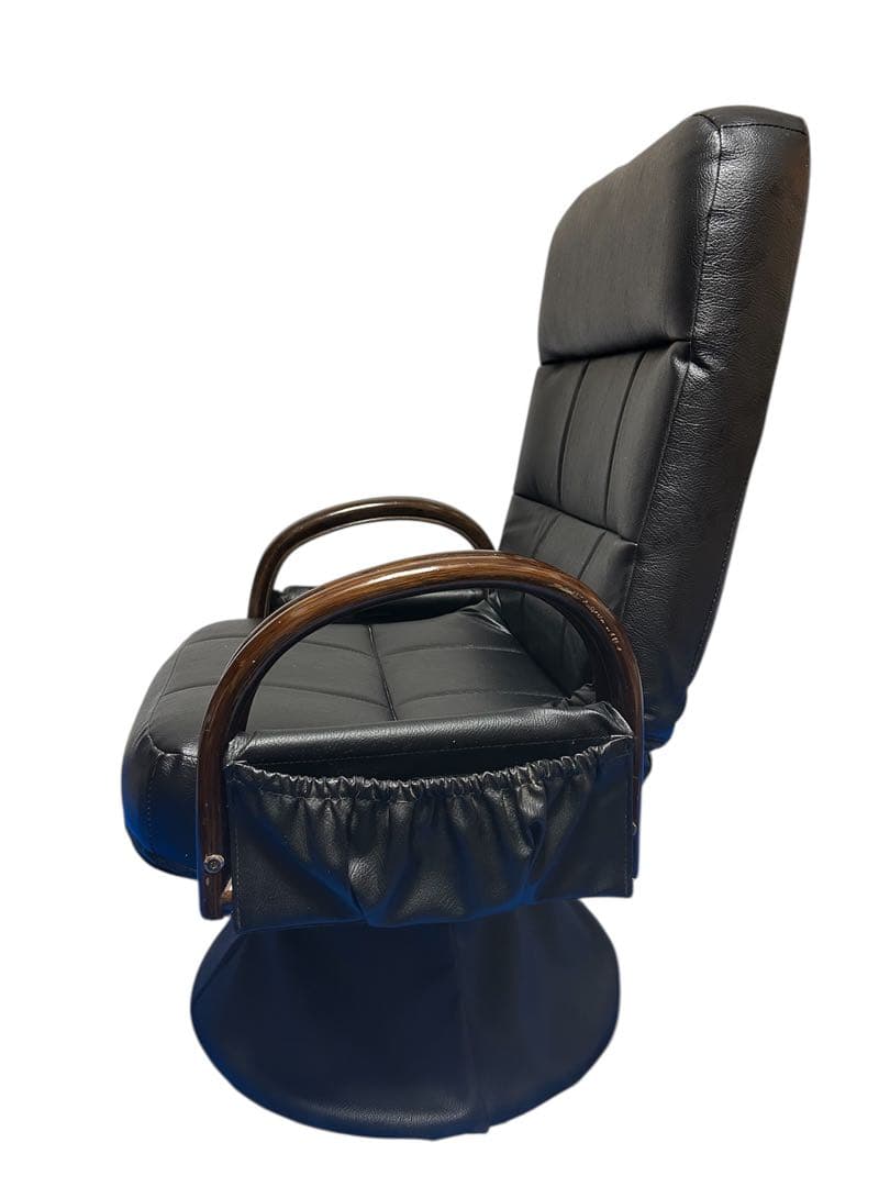 合皮張りリクライニングチェア　回転式座椅子