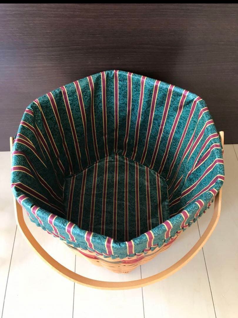 大きな籠　ロンガバーガー　ビンテージ　蓋付き　籠　かご　バスケット　レア