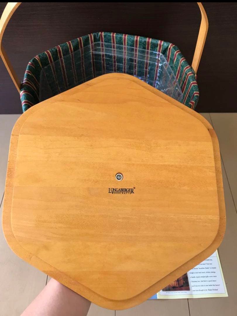 大きな籠　ロンガバーガー　ビンテージ　蓋付き　籠　かご　バスケット　レア