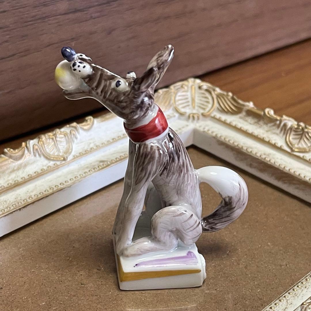 【美品】マイセン ミニ干支 犬 フィギュリン 陶器 約7cm