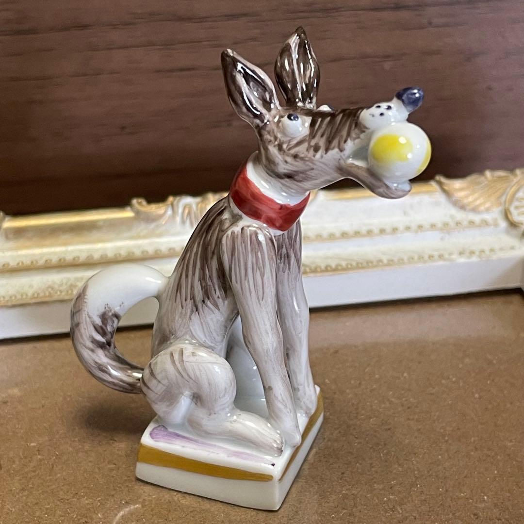 【美品】マイセン ミニ干支 犬 フィギュリン 陶器 約7cm