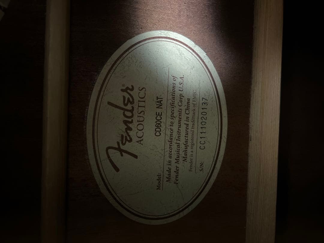 Fender Acoustics CD60CE / ナチュラル/訳あり！