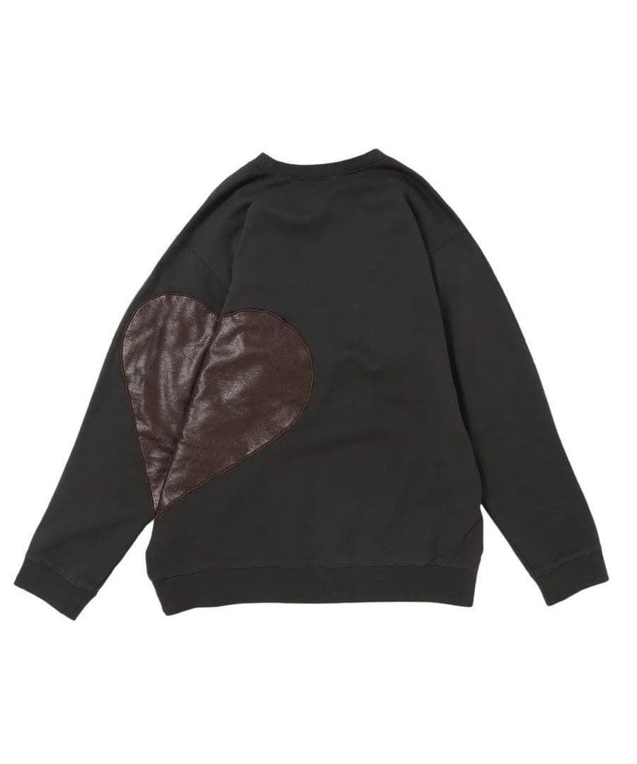 NKNIT ンニット ハートスウェット グレー ハート型ヴィーガンレザー