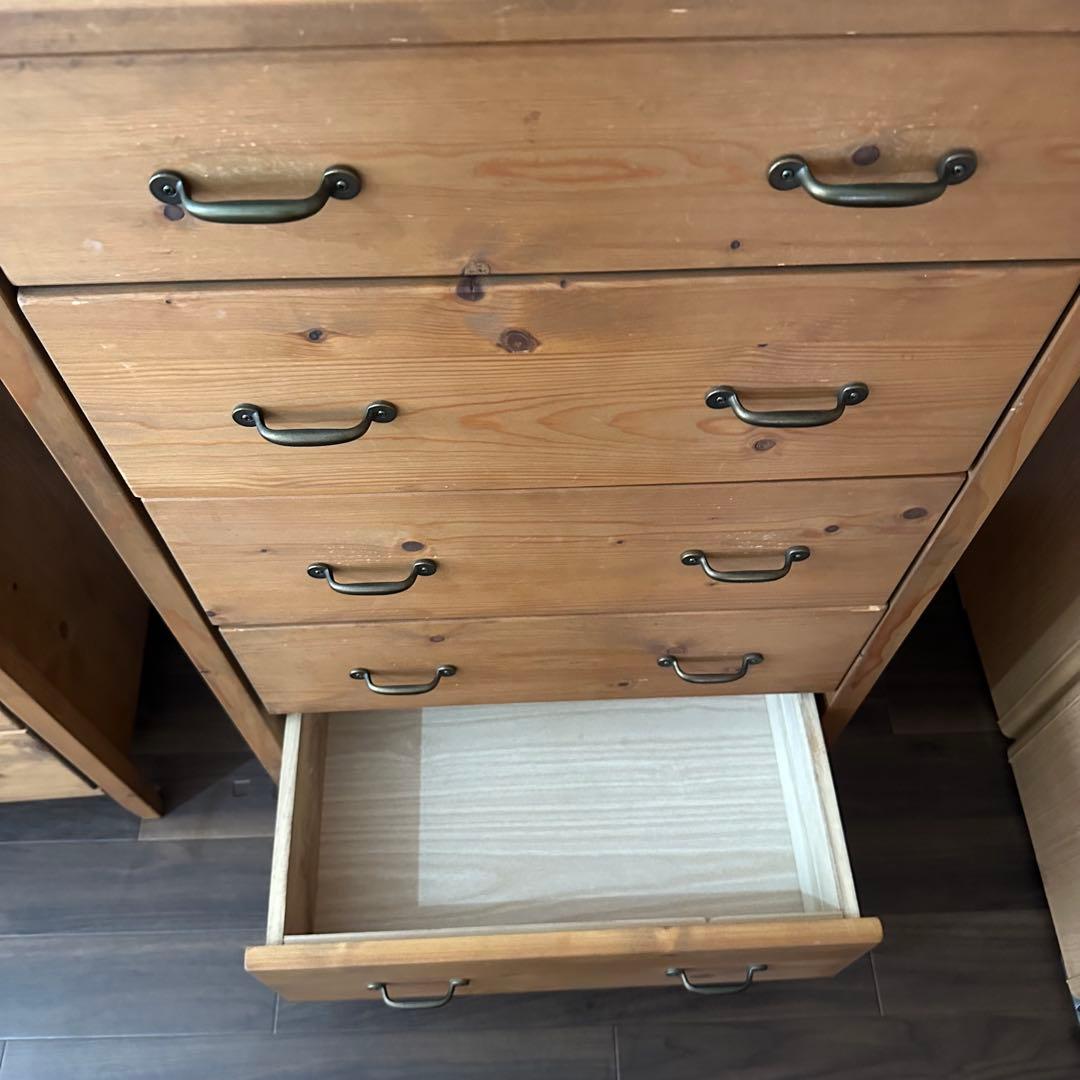 ナチュラルウッド 6段チェスト