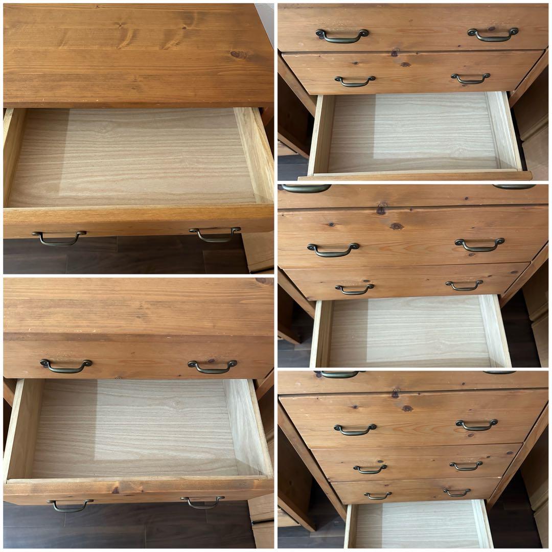 ナチュラルウッド 6段チェスト