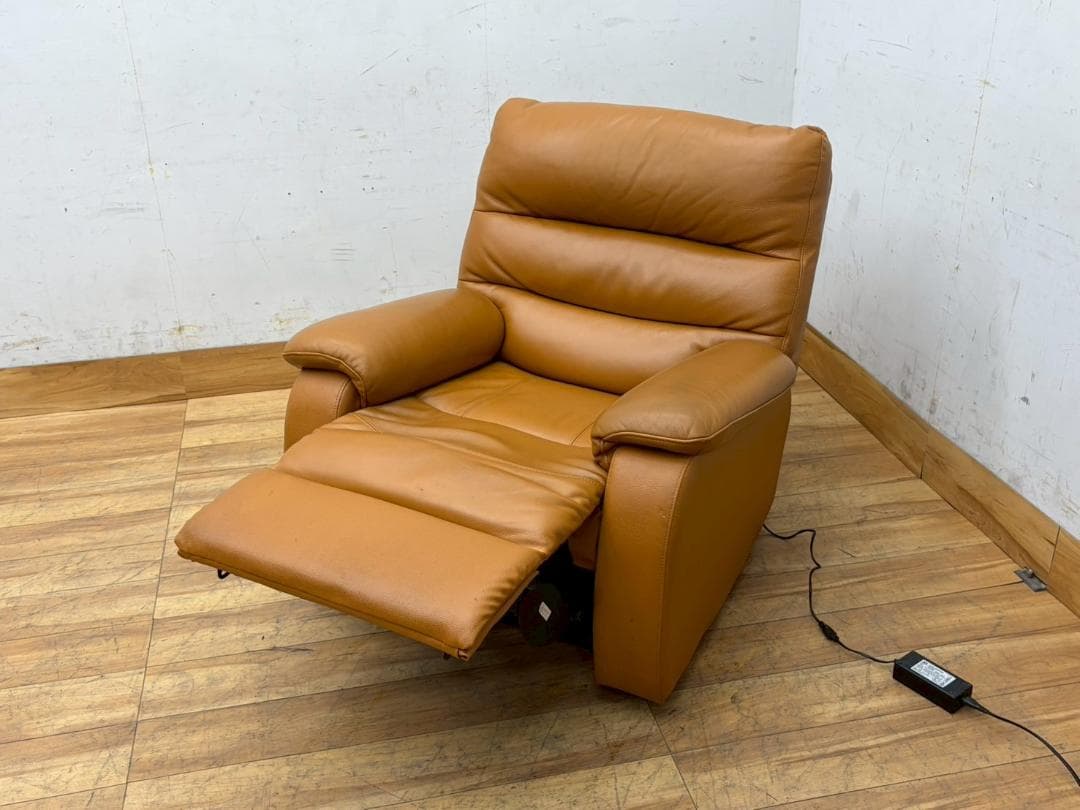 T7962☆美品☆NITORI☆ニトリ☆本革☆電動リクライニングソファ☆一人掛け