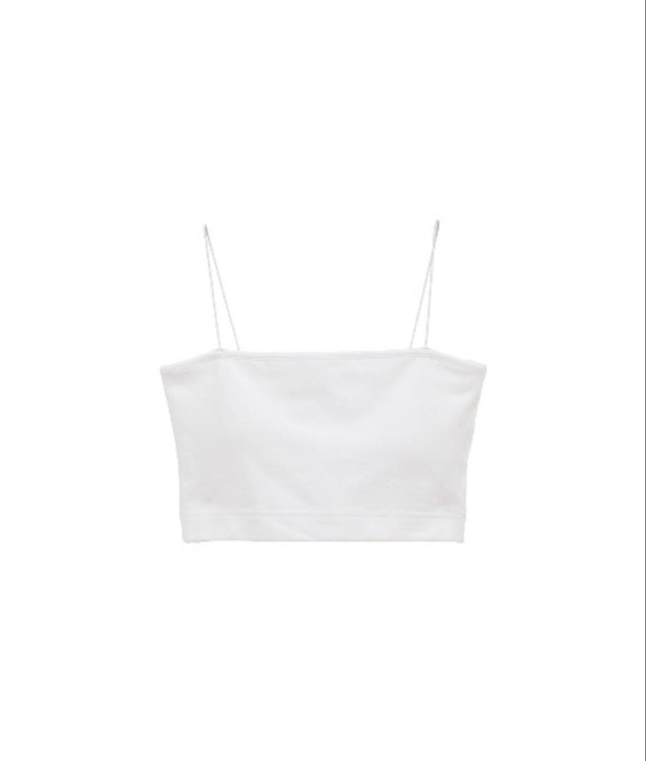 トップス CLANE THIN CORD BANDEAU TOPS White