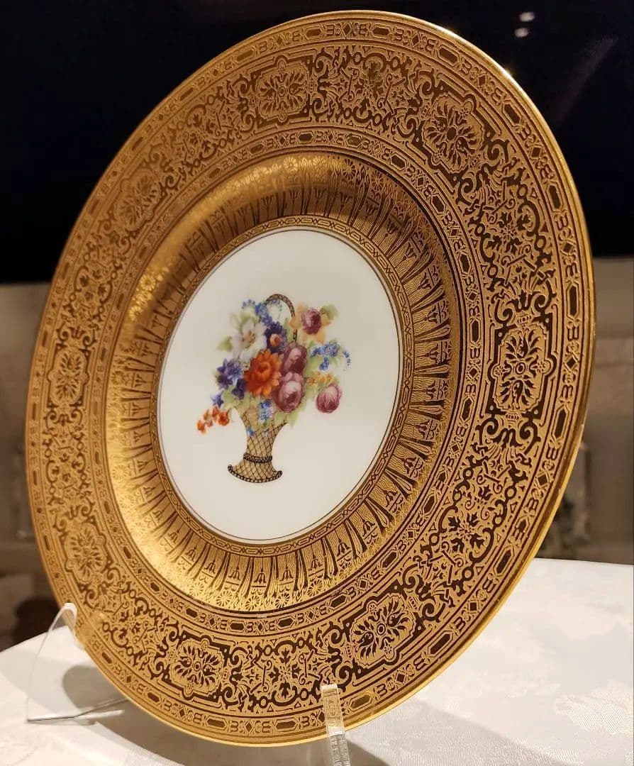 ロイヤル ババリア B② フッチェンロイター ゼルプ 金彩 ディナープレート花籠