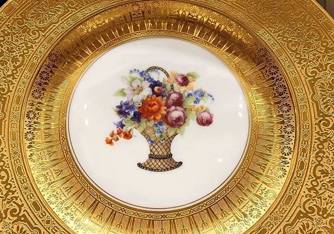 ロイヤル ババリア B② フッチェンロイター ゼルプ 金彩 ディナープレート花籠