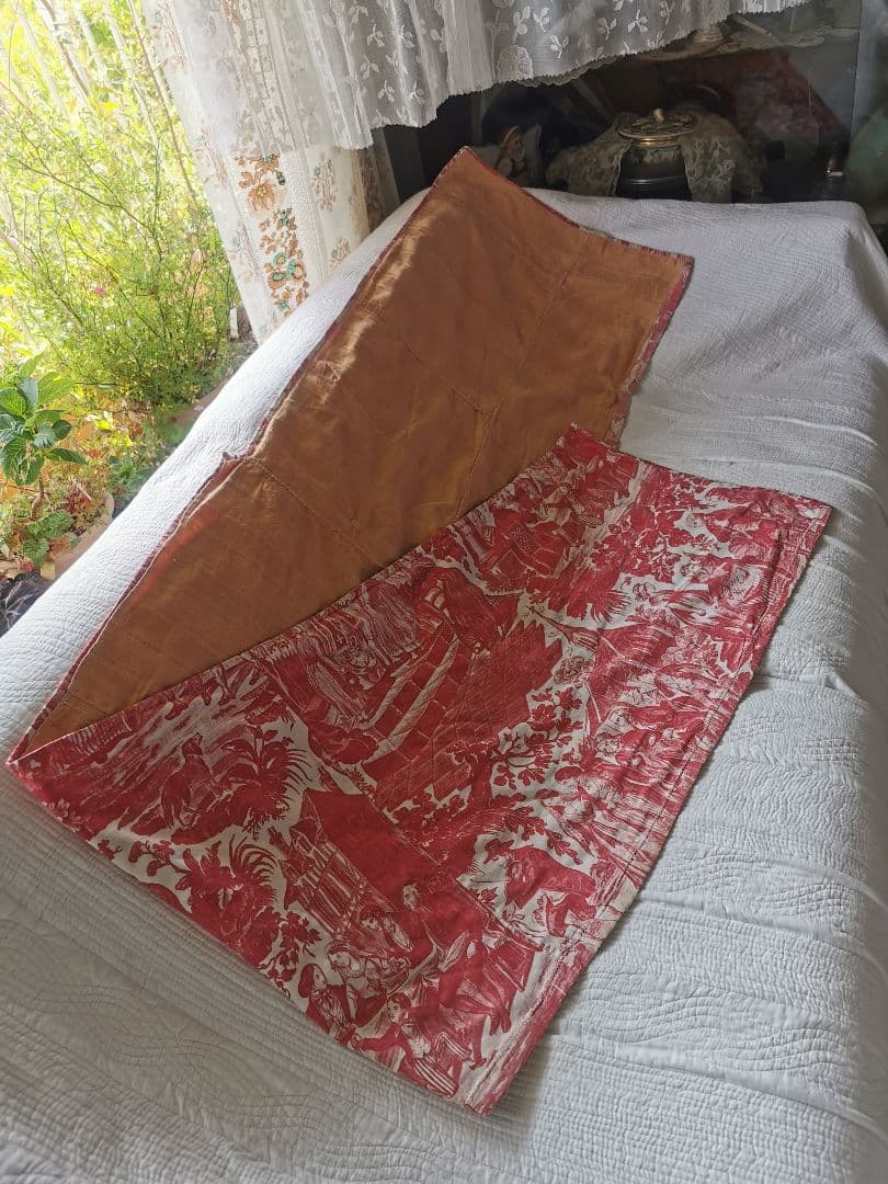 アンティーク 1820年代トワルドジュイ マリアージュ 223㎝バランス キルト