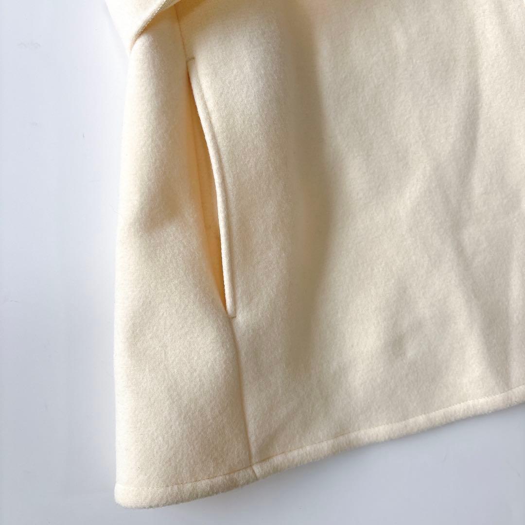 美品⁑セルフォード　ノーカラーショートコート　　アイボリー　36 Aライン　春