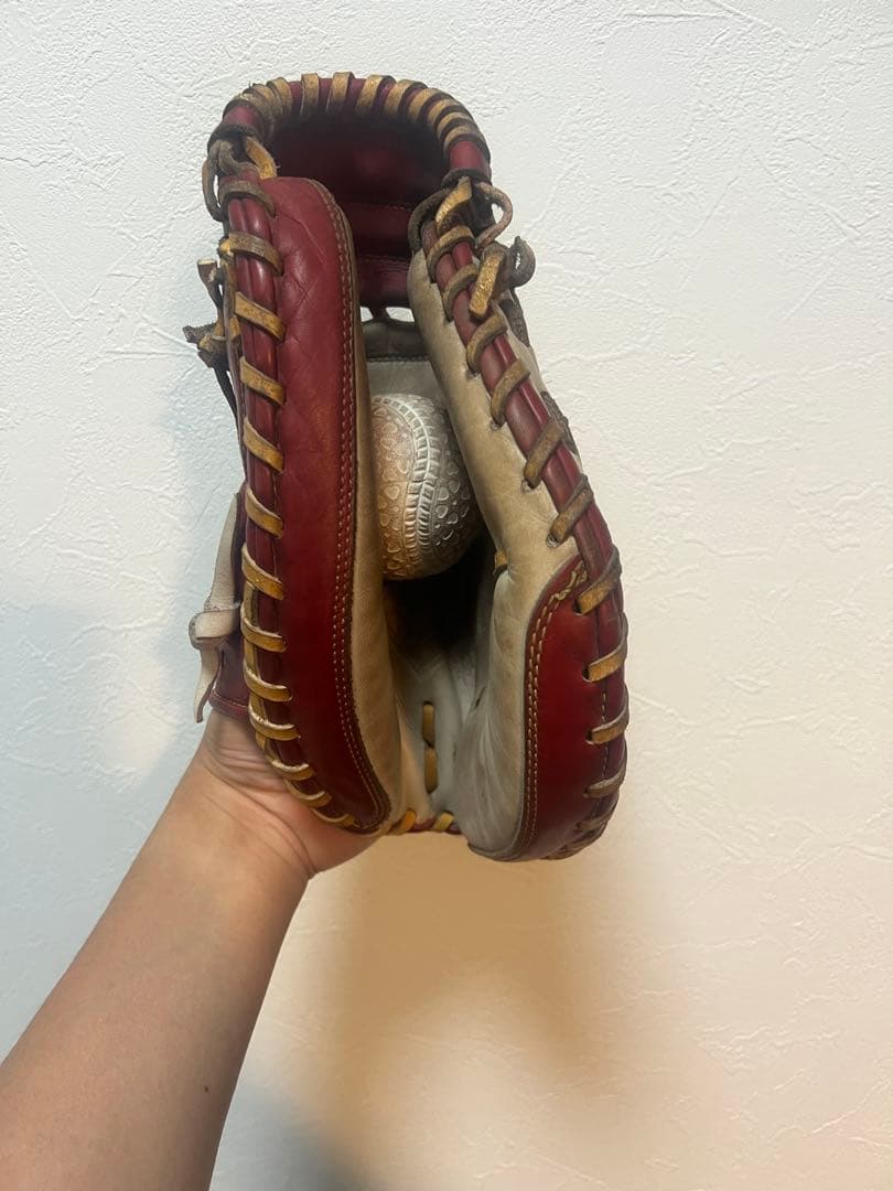 r*a様 玉澤 軟式グローブ 赤白 レザー