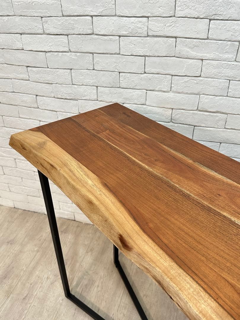 【東京都23区配送無料】一枚板　コンソール　テーブル　飾り棚　アイアン　机　玄関