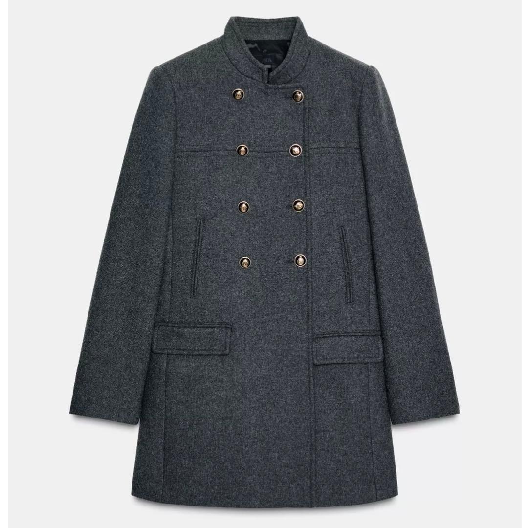 ZARA ザラ　ウールダブルブレストコート　L