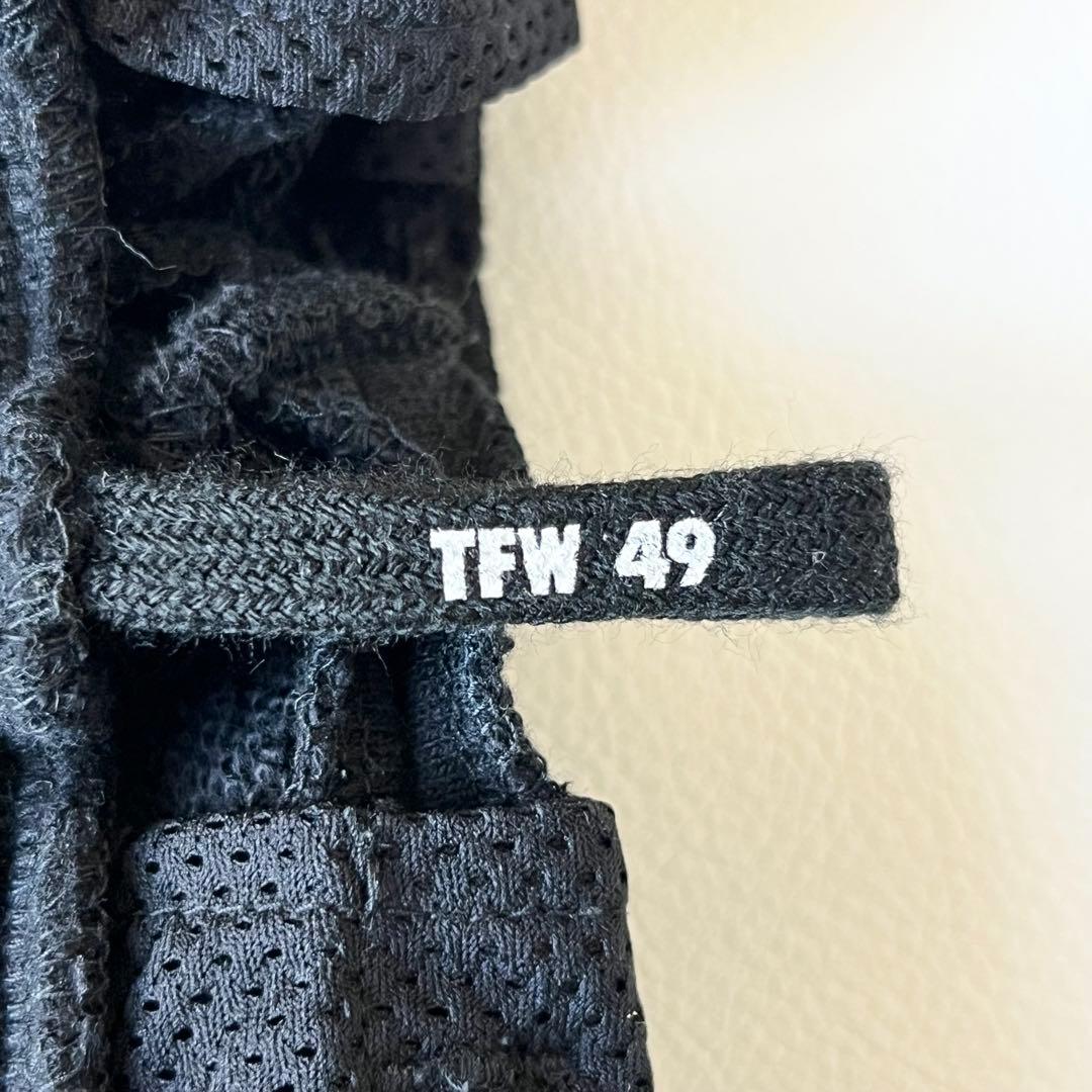 3219【美品】TFW49 ストレッチパンツ　チャックポケットスウェット　M 黒