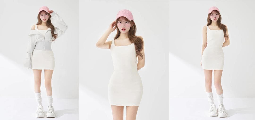 ダーリッチ darich シェイプリブカットミニワンピース ピンク FREE