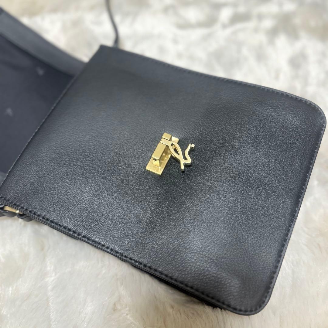 【新品未使用】アニエスベー ブラック レザーショルダーバッグ