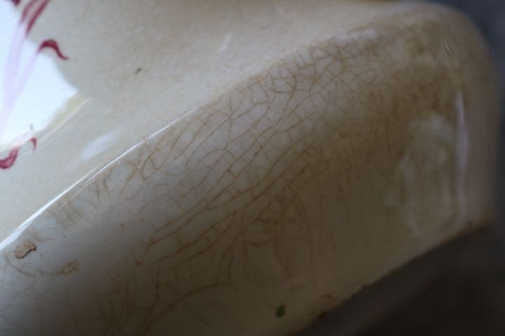 特大　水差し　ピシェ　フランス　アンティーク　菊