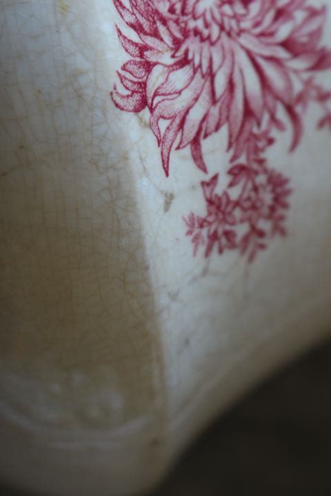 特大　水差し　ピシェ　フランス　アンティーク　菊