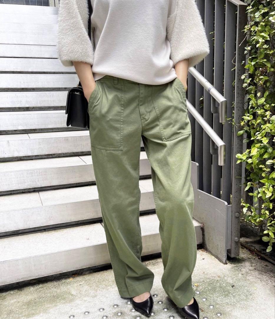 Spick and Spanルーズベイカーパンツ 40カーキ