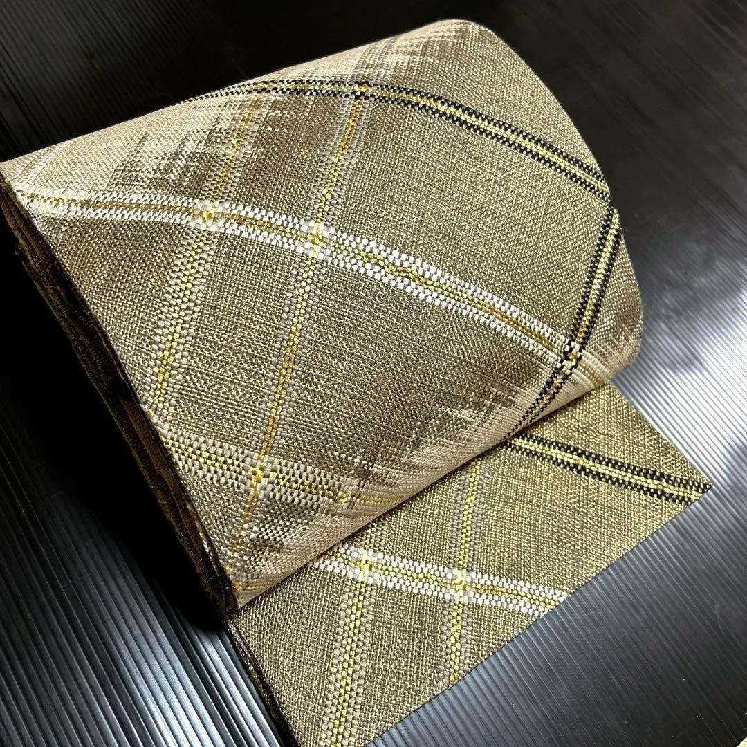 正絹　全通袋帯【ひなや工房】《ライン》