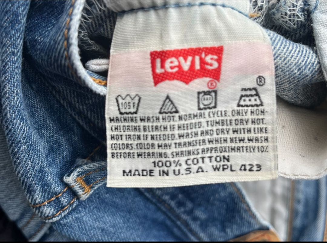 圧巻の色落ち Levi's 501xx US製　W35 L32 土砂降り 鬼ヒゲ