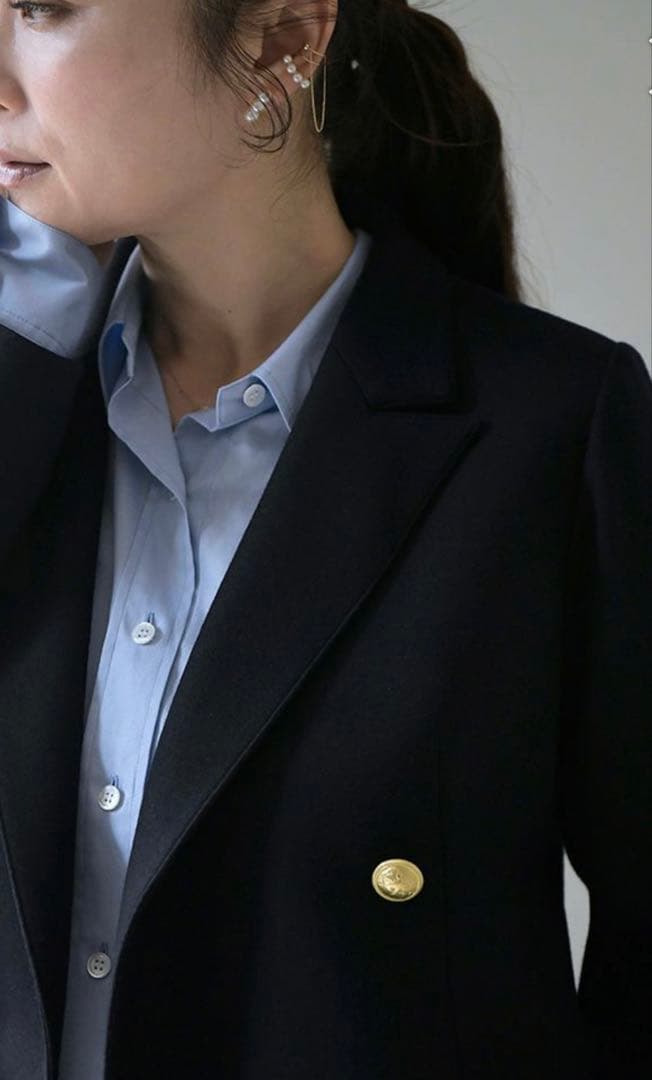 新春セール！ハグオーワー オリジナル金ボタンWブレストウールジャージーJK