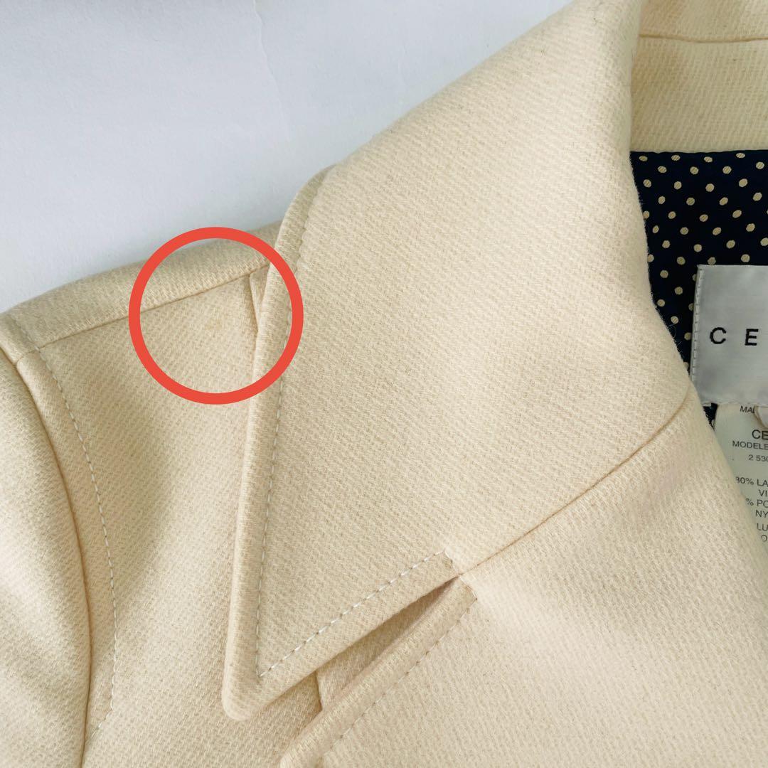 CELINE アイボリー ダブルブレストコート 38