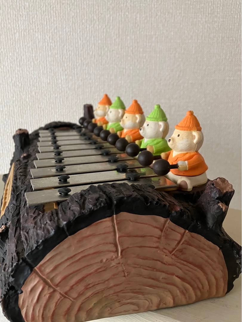 【 訳あり品】「こぐまの音楽隊」 からくり鉄琴オルゴール & 目覚まし置時計