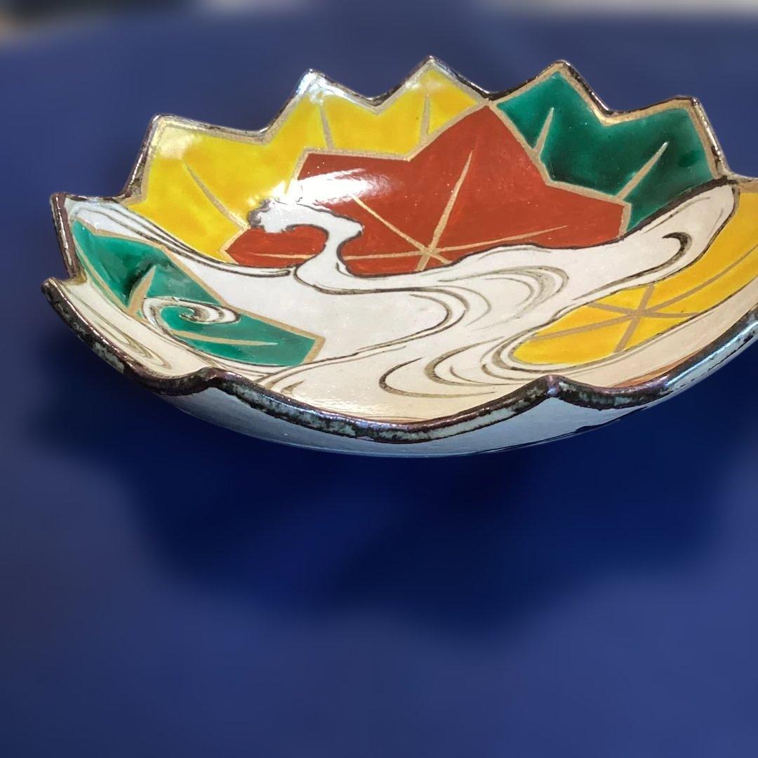 京焼乾山写立田川向付5客　　新品未使用