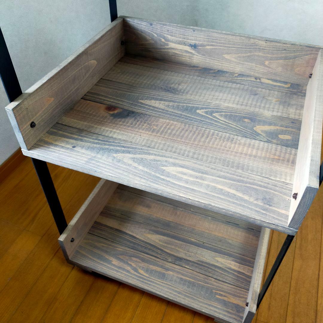 【新作】ランタンタイルのキッチンワゴン【handmade】ブラック×グレー