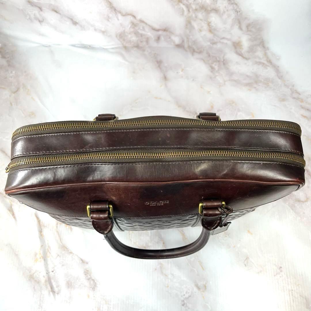 COACH コーチ ビジネスバッグ オールレザー A4可 オプアート 通勤