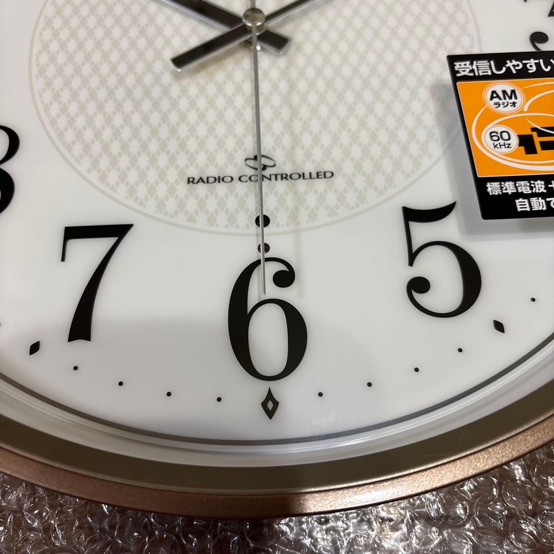 シチズン 掛け時計 4MY861-006 茶メタリック色光沢仕上（白）