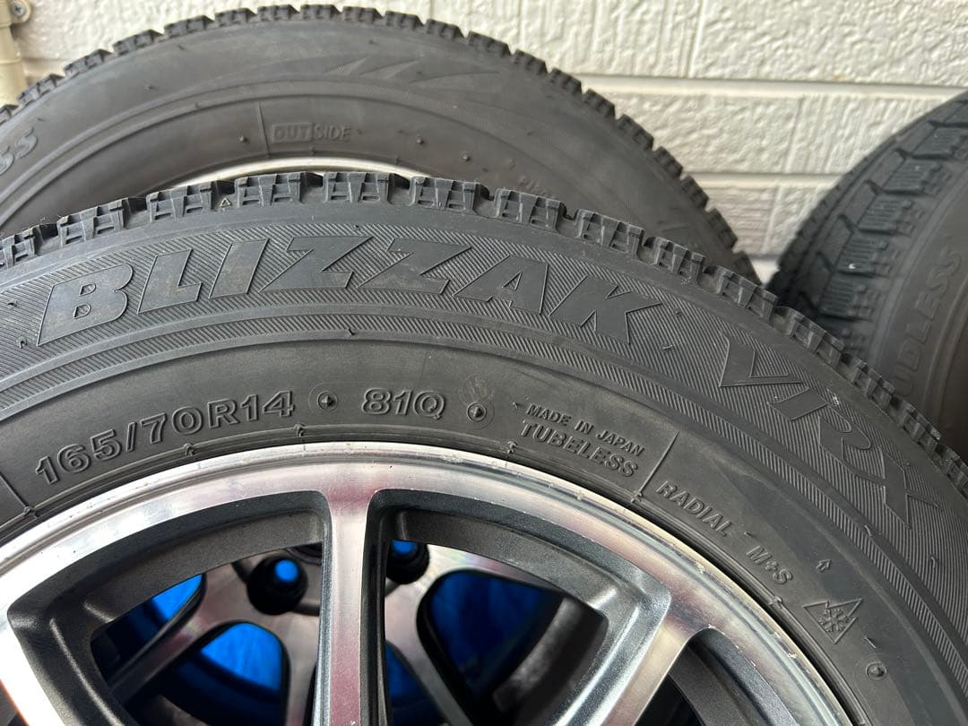 中古ブリジストン165/70R14 2018年製スタッドレスセット