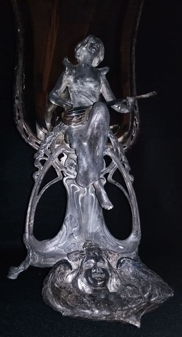 最高級 アンティーク アール・ヌーヴォー様式の鏡 ドレッサー アクセサリーケース