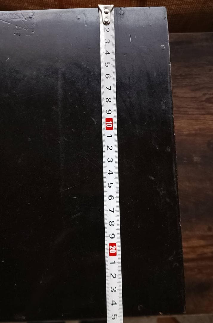 古道具 黒漆塗 鏡台 化粧箱 引き出し付き 真鍮金具 昭和レトロ 和家具